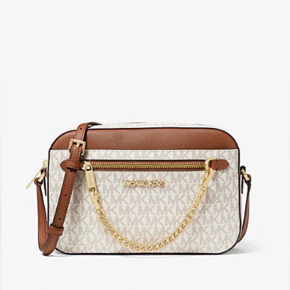 Michael Kors Tan and Cream Crossbody Bag